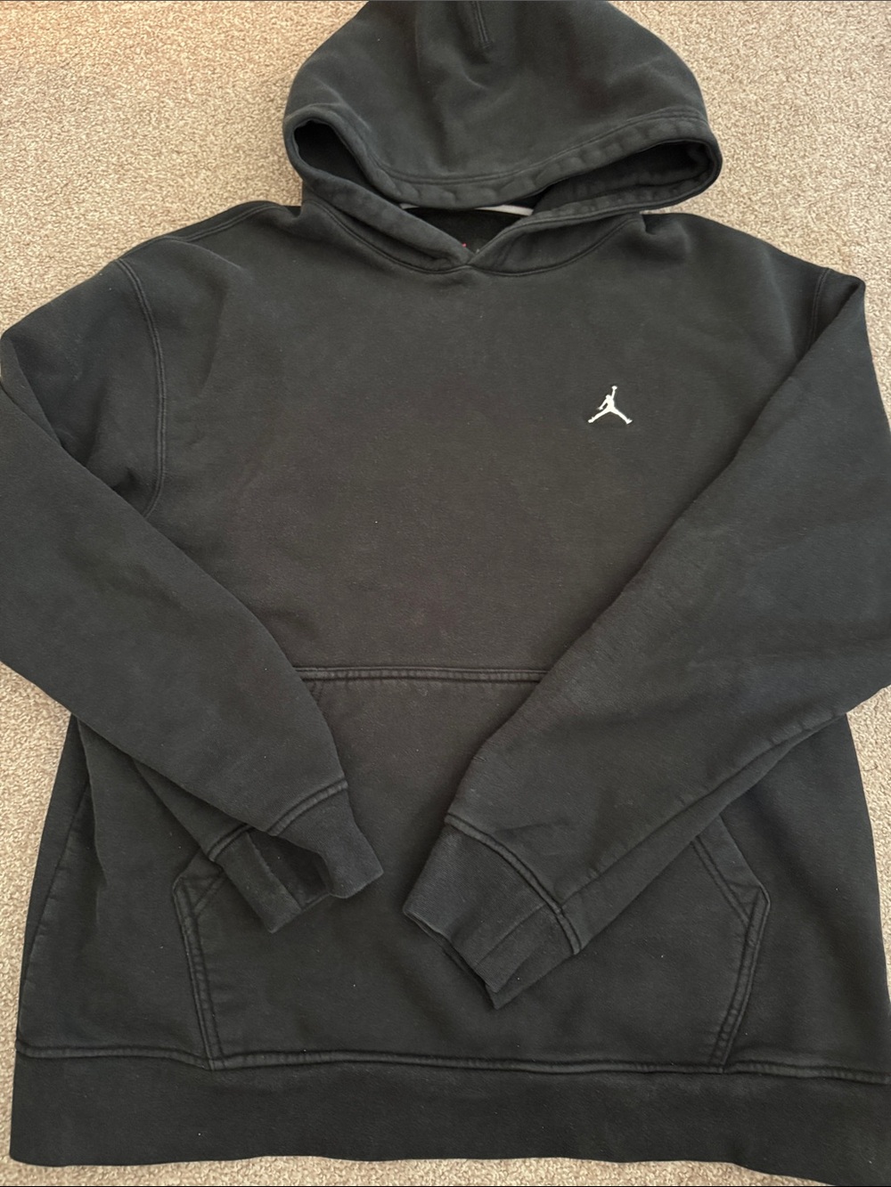 Jordan Black Pullover Hoodie with White Jumpman